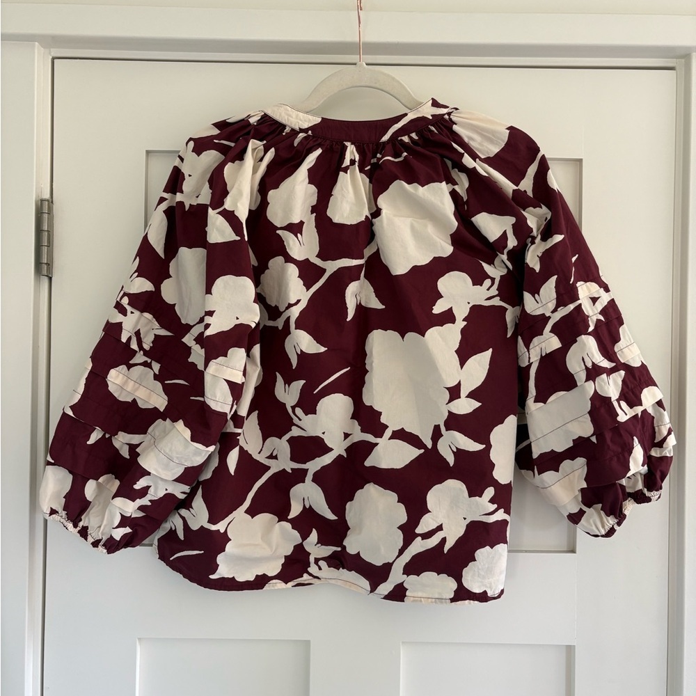 Apiece Apart Tule Floral-Print Organic Cotton Top Size XS - Picture 5 of 10